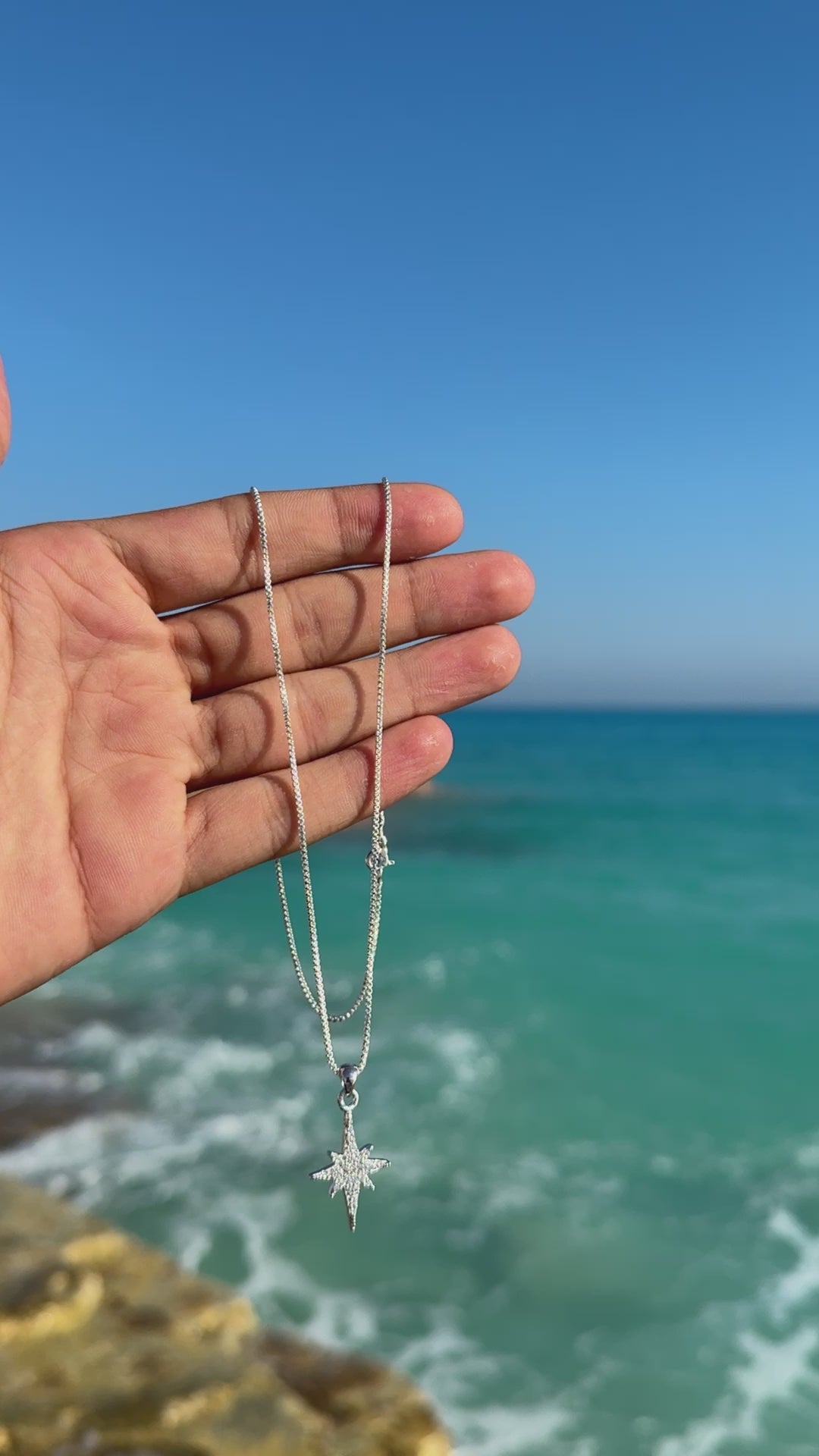 Italian silver necklace with star pendant